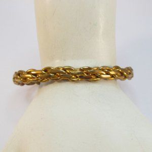 Braided Copper Coil Cuff Bangle Bracelet